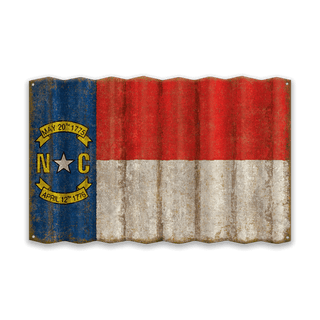 North Carolina State Flag - Corrugated Metal Wall Art Corrugated Wall Art Meissenburg Designs