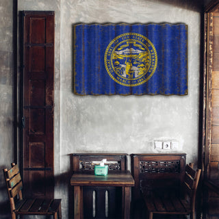 Nebraska State Flag - Corrugated Metal Wall Art Corrugated Wall Art Meissenburg Designs