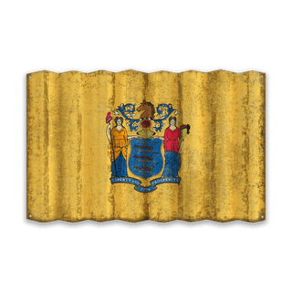 New Jersey State Flag - Corrugated Metal Wall Art Corrugated Wall Art Meissenburg Designs