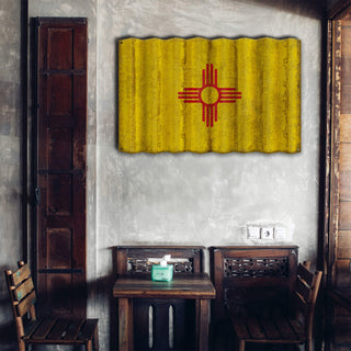 New Mexico State Flag - Corrugated Metal Wall Art Corrugated Wall Art Meissenburg Designs