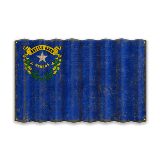 Nevada State Flag - Corrugated Metal Wall Art Corrugated Wall Art Meissenburg Designs