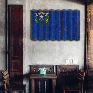 Nevada State Flag - Corrugated Metal Wall Art Corrugated Wall Art Meissenburg Designs