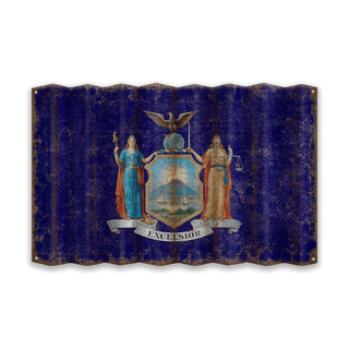 New York State Flag - Corrugated Metal Wall Art Corrugated Wall Art Meissenburg Designs