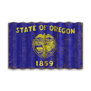 Oregon State Flag - Corrugated Metal Wall Art Corrugated Wall Art Meissenburg Designs
