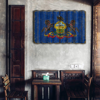 Pennsylvania State Flag - Corrugated Metal Wall Art Corrugated Wall Art Meissenburg Designs