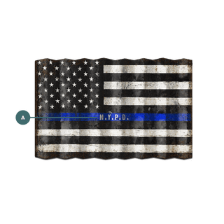 Thin Blue Line Flag - Corrugated Metal Wall Art Corrugated Wall Art Meissenburg Designs