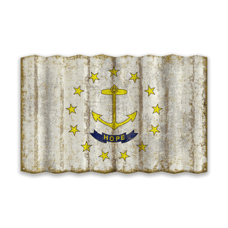 Rhode Island State Flag - Corrugated Metal Wall Art Corrugated Wall Art Meissenburg Designs