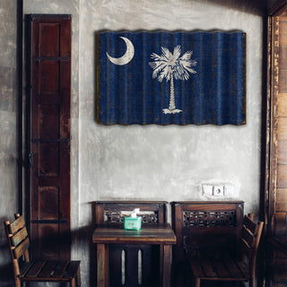 South Carolina State Flag - Corrugated Metal Wall Art Corrugated Wall Art Meissenburg Designs