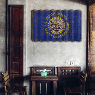 South Dakota State Flag - Corrugated Metal Wall Art Corrugated Wall Art Meissenburg Designs