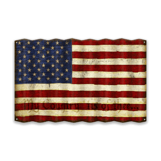 USA Flag: Personalized - Corrugated Metal Wall Art Corrugated Wall Art Meissenburg Designs