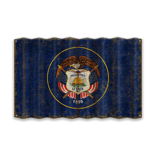 Utah State Flag - Corrugated Metal Wall Art Corrugated Wall Art Meissenburg Designs