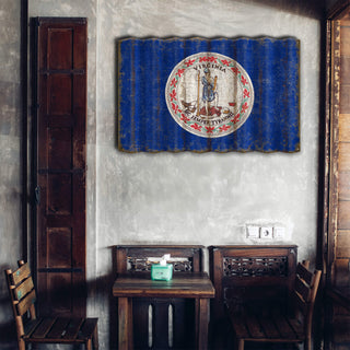 Virginia State Flag - Corrugated Metal Wall Art Corrugated Wall Art Meissenburg Designs