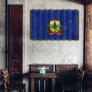 Vermont State Flag - Corrugated Metal Wall Art Corrugated Wall Art Meissenburg Designs