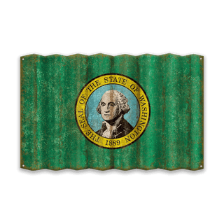 Washington State Flag - Corrugated Metal Wall Art Corrugated Wall Art Meissenburg Designs