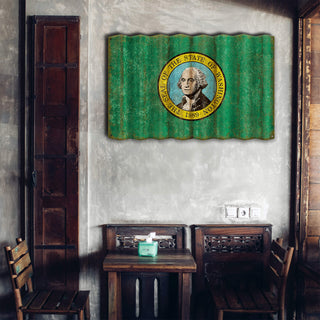Washington State Flag - Corrugated Metal Wall Art Corrugated Wall Art Meissenburg Designs
