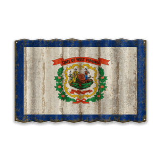 West Virginia State Flag - Corrugated Metal Wall Art Corrugated Wall Art Meissenburg Designs