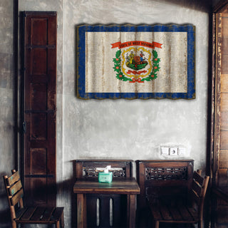West Virginia State Flag - Corrugated Metal Wall Art Corrugated Wall Art Meissenburg Designs