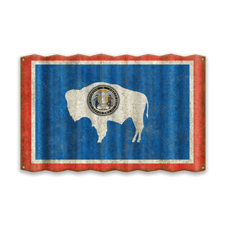 Wyoming State Flag - Corrugated Metal Wall Art Corrugated Wall Art Meissenburg Designs
