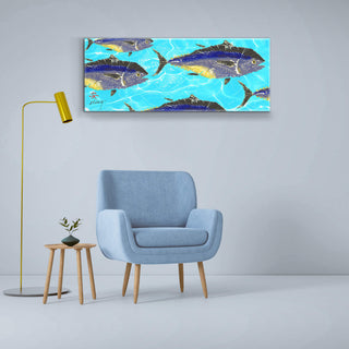 School of Bluefin - Metal Box Art Metal Box Wall Art FishAye Trading Company