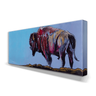 Bison on the Edge: Metal Box Art Metal Box Wall Art Ed Anderson