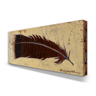 Rustic Turkey Feathers (Left) - Metal Box Art Metal Box Wall Art Shelle Lindholm