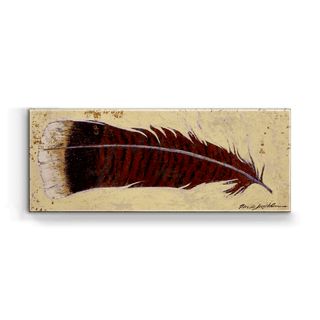 Rustic Turkey Feathers (Left) - Metal Box Art Metal Box Wall Art Shelle Lindholm