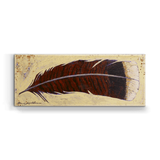 Rustic Turkey Feathers (Right) - Metal Box Art Metal Box Wall Art Shelle Lindholm