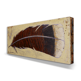 Rustic Turkey Feathers (Right) - Metal Box Art Metal Box Wall Art Shelle Lindholm