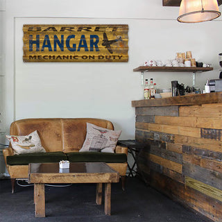 Barret Hangar: Mechanic on Duty - Corrugated Metal Wall Art Corrugated Wall Art Meissenburg Designs