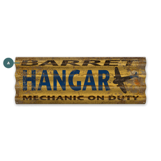 Barret Hangar: Mechanic on Duty - Corrugated Metal Wall Art Corrugated Wall Art Meissenburg Designs