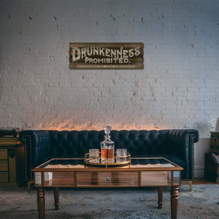 Drunkenness Prohibited - Corrugated Metal Wall Art Corrugated Wall Art Marty Mummert Studio