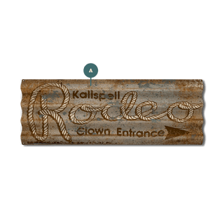 Rodeo Tonight Clown Entrance - Corrugated Metal Wall Art Corrugated Wall Art Marty Mummert Studio