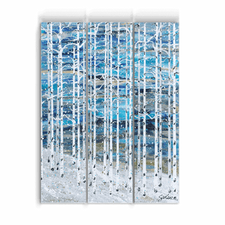 Skiing in the Forest - 3-Panel Metal Box Art Metal Box Wall Art Nancy Seiler