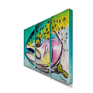 River Rainbow: 3-Piece Metal Box Art Metal Box Wall Art Ed Anderson