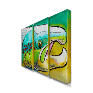 Atlantic Buck Salmon: 3-Piece Metal Box Art Metal Box Wall Art Ed Anderson