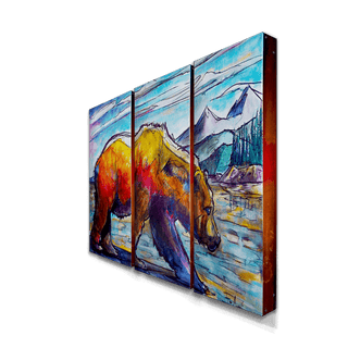 Grizzly Country: 3-Piece Metal Box Art Metal Box Wall Art Ed Anderson