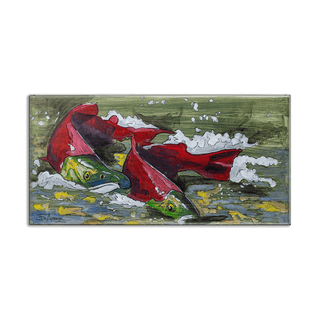 Sockeye Struggle: Metal Box Art Metal Box Wall Art Ed Anderson