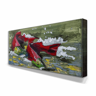 Sockeye Struggle: Metal Box Art Metal Box Wall Art Ed Anderson