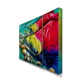 Sockeye Salmon: 3-Piece Metal Box Art Metal Box Wall Art Ed Anderson