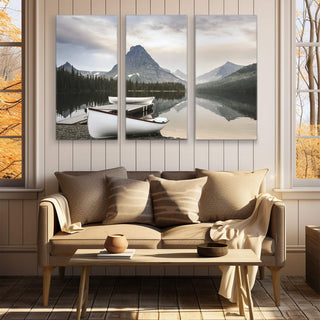 Two Medicine Boats: 3-Piece Metal Box Art Metal Box Wall Art John Lichtwardt
