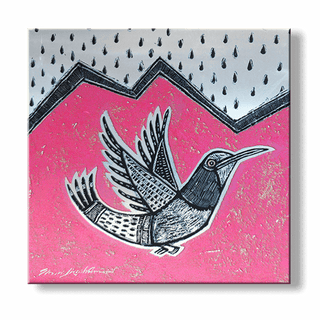 El Colibri 1: Hummingbird in Pink - Metal Box Art Metal Box Wall Art Shelle Lindholm