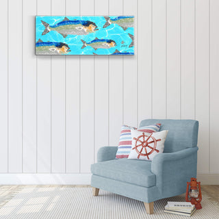 School of Bluefish - Metal Box Art Metal Box Wall Art FishAye Trading Company