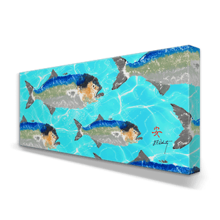 School of Bluefish - Metal Box Art Metal Box Wall Art FishAye Trading Company