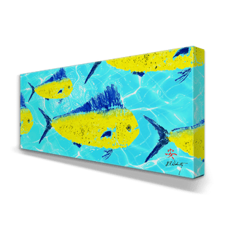 School of Mahimahi - Metal Box Art Metal Box Wall Art FishAye Trading Company