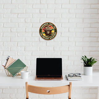 Smokey Bear Remember Circle - Aluminum Shaped Wall Art Shaped Wall Art Smokey Bear