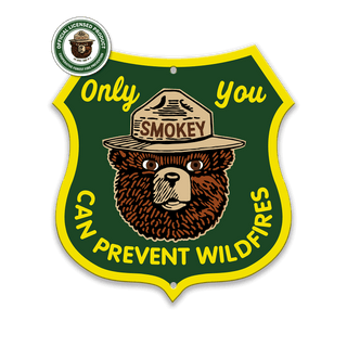 Smokey Bear Only You Badge - Aluminum Shaped Wall Art Shaped Wall Art Smokey Bear