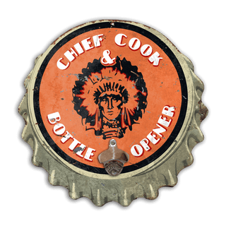 Chief & Cook - Bottle Cap Wood Wall Art Shaped Wall Art Marty Mummert Studio
