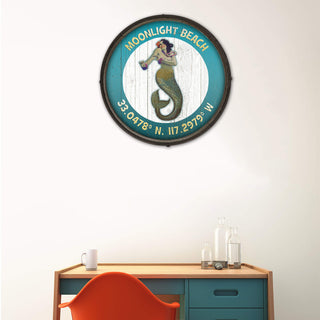 Mermaid Mystique at Moonlight (Coordinates) - Barrel End Wall Art Barrel End Wall Art Meissenburg Designs
