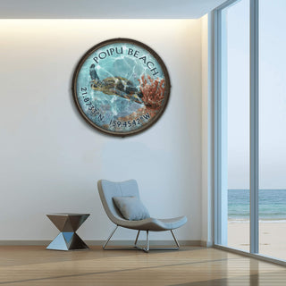 A Sea Turtle's Adventure - Barrel End Wall Art Barrel End Wall Art Meissenburg Designs