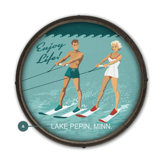 Enjoy Life Skiing - Barrel End Wall Art Barrel End Wall Art Meissenburg Designs